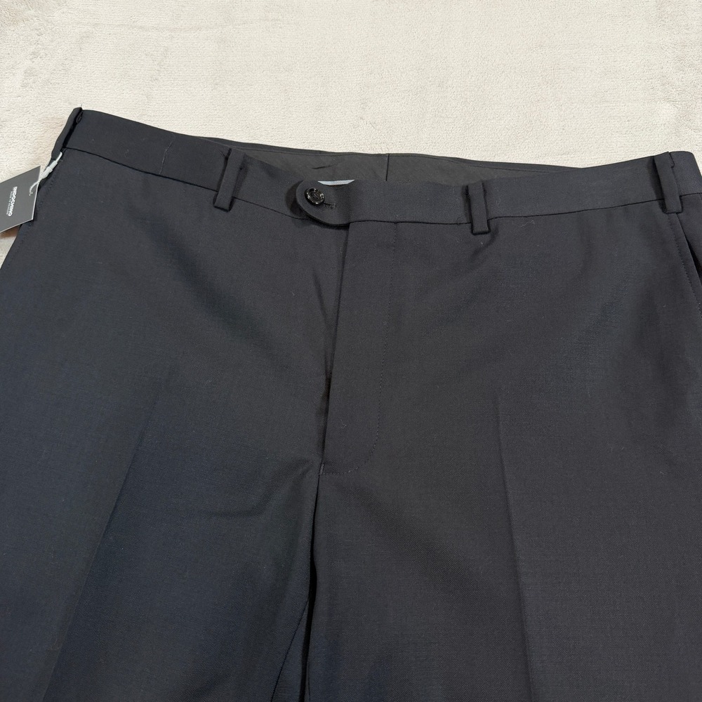 NEW Indochino Mens 38x30 Black Wool Flat Front Straight Leg Dress Pants SOHO 25 - Picture 4 of 14